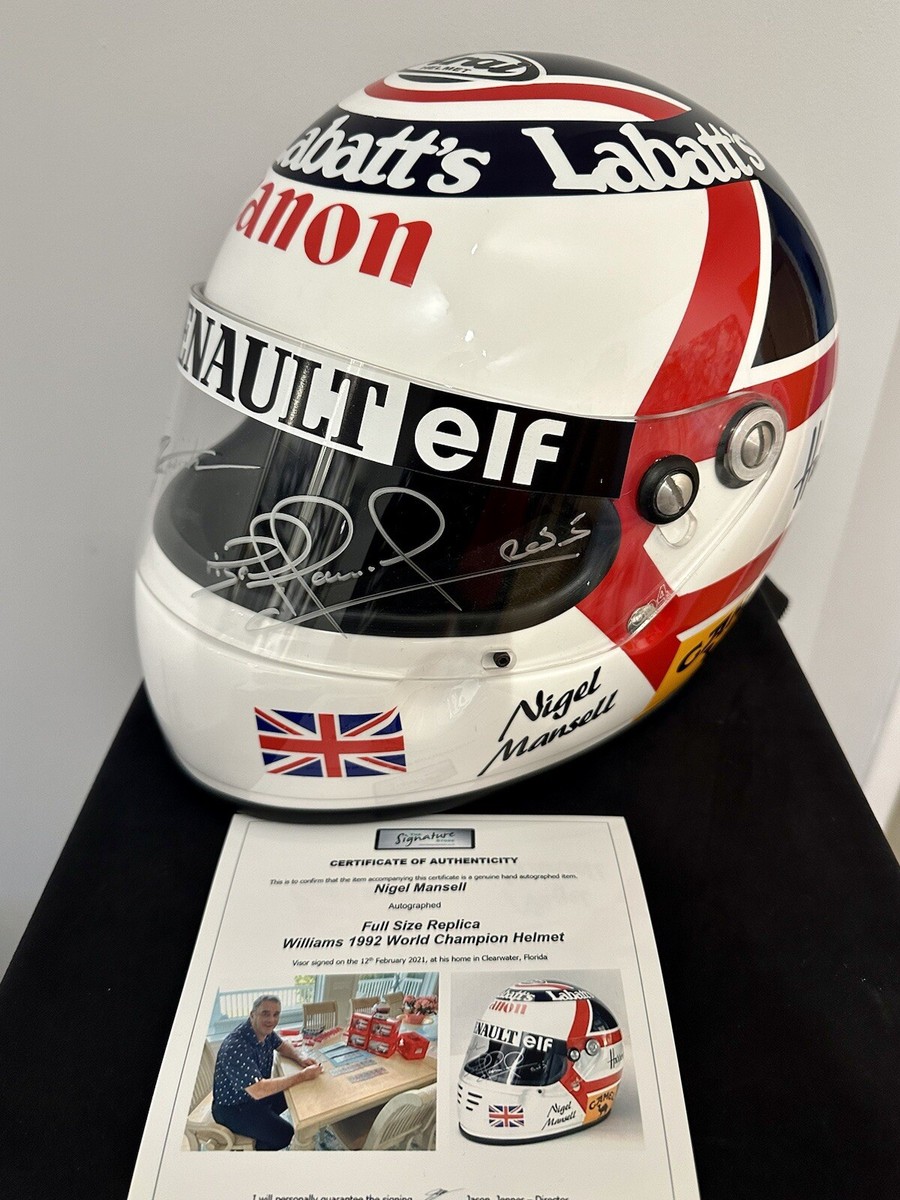 Nigel Mansell Hand signed helmet 1992 Replica Williams FW14B F1