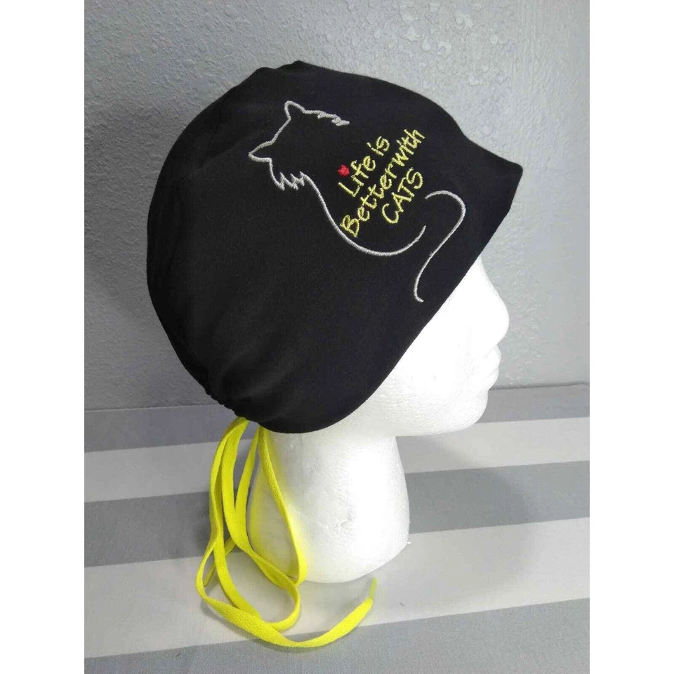 SURGICAL NURSE SCRUB Cap for  Cat Lovers Scrub Cap Gift for Nurses Hair cover - Image 4 of 4
