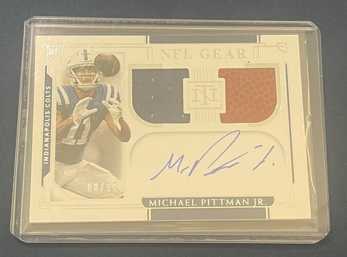 2020 Panini National Treasures MICHAEL PITTMAN JR Rookie NFL Gear Patch Auto /99