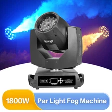 1800W LED DMX Moving Head Light Wash Light Smoke Fog Machine Stage DJ Disco Club