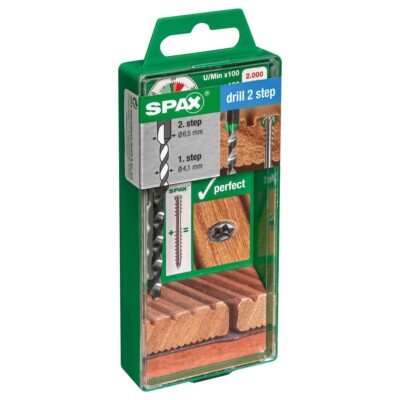 SPAX drill 2 step Stufenbohrer Terrasse 4,1mm/6,5mm