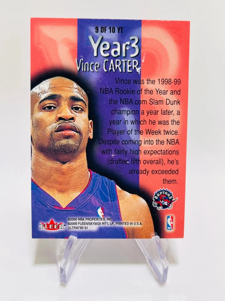 VINCE CARTER 2000-01 Fleer Ultra YEAR 3 Y3 Insert Raptors #9 - Image 2 of 2