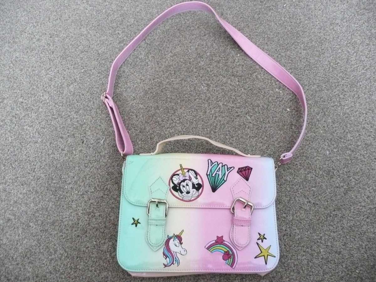 DISNEYSTORE DISNEY MINNIE MOUSE SATCHEL BAG UNICORN RAINBOW STAR