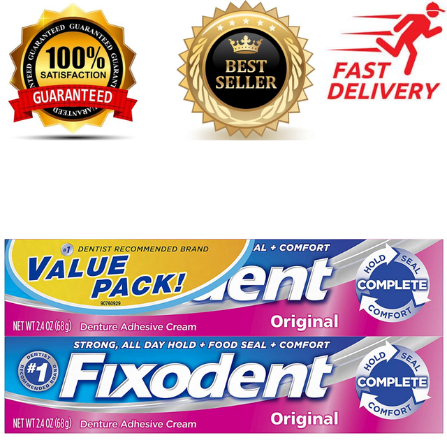 Fixodent Strong Denture Adhesive Cream Complete Original , 2.4 Ounce