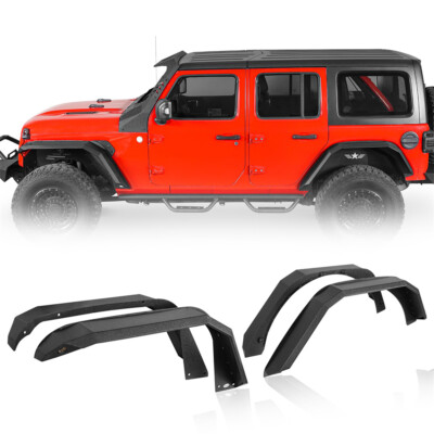 Front & Rear Fender Flares w/LED Turn Signal Lights For Jeep Wrangler JL 18-25