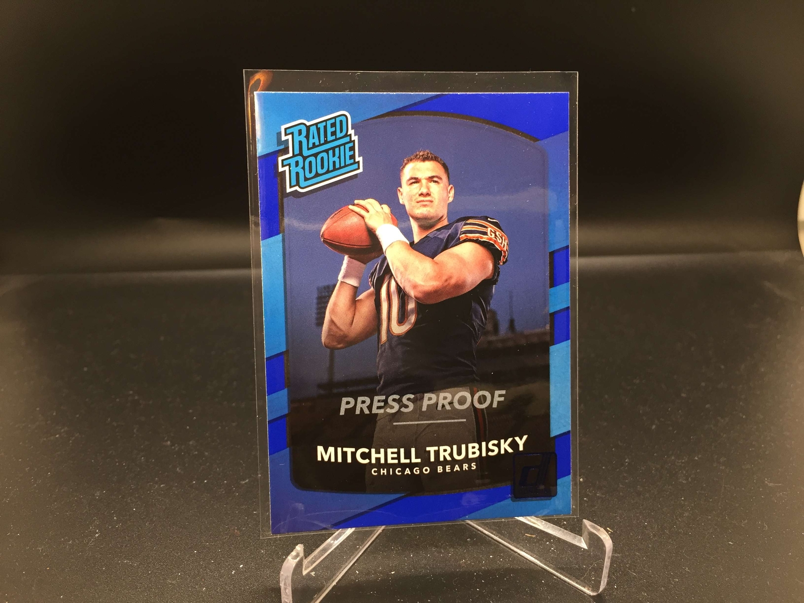 Mitchell Trubisky 2017 Donruss Press Proof Blue #328 UNC Bears Bills RC Rookie