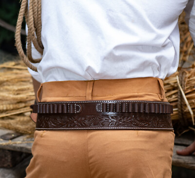 個人装備 Western leather gun belt Classic Western Gunbelt, Plain