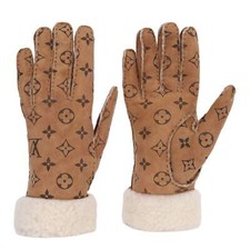 Louis Vuitton Monogram Shearling Mouton Gloves 7.5