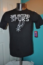 New NBA San Antonio Spurs Youth Team Apparel Black T-Shirt Multi Sizes New W Tag