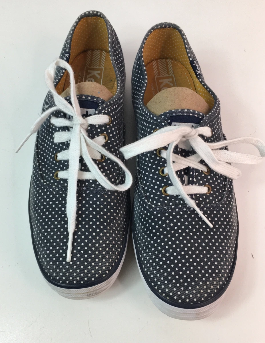 Baskets Keds Pour Femmes - Navy à Pois Blancs - Taille US 8.5 - Modèle WF46497 - Très Bon état