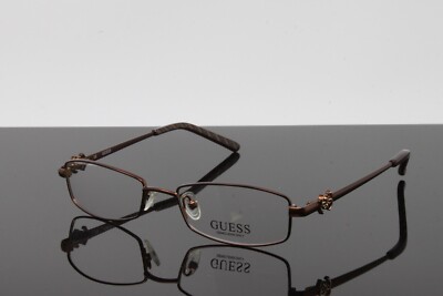 Guess Optical Women's Small Metal Frame Rectangle GU2254/BRN Brown /50mm NEW!
