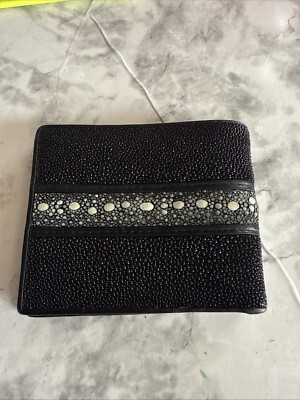 ROTA Genuine Stingray Bifold Mens Wallet Card Cash ID