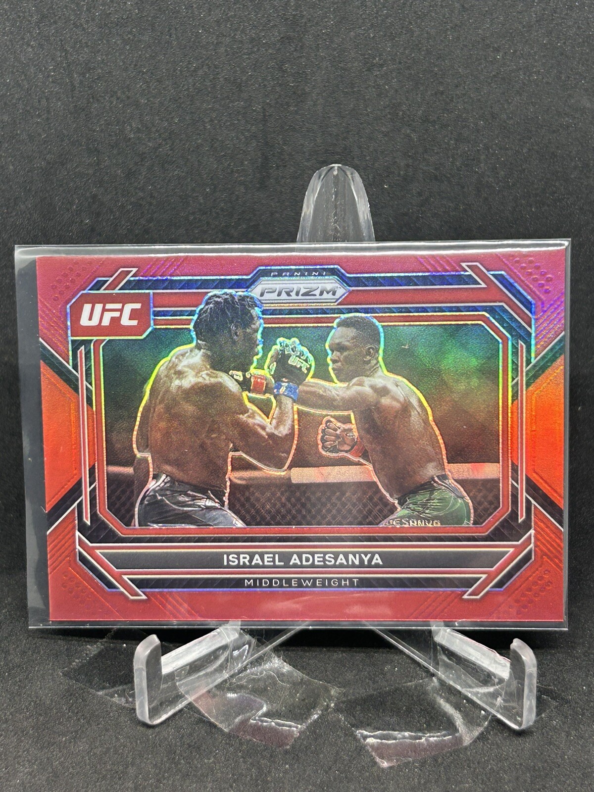 2023 Panini Prizm UFC #82 Israel Adesanya Red Prizm #/199