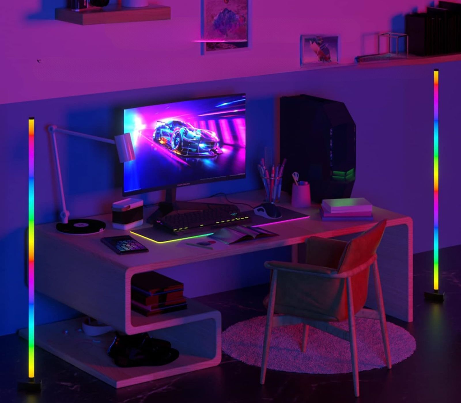 Lampada Da Terra RGBIC Barra Luminosa Minimal Stelo Luce Colorata Gaming DX21004 foto 2