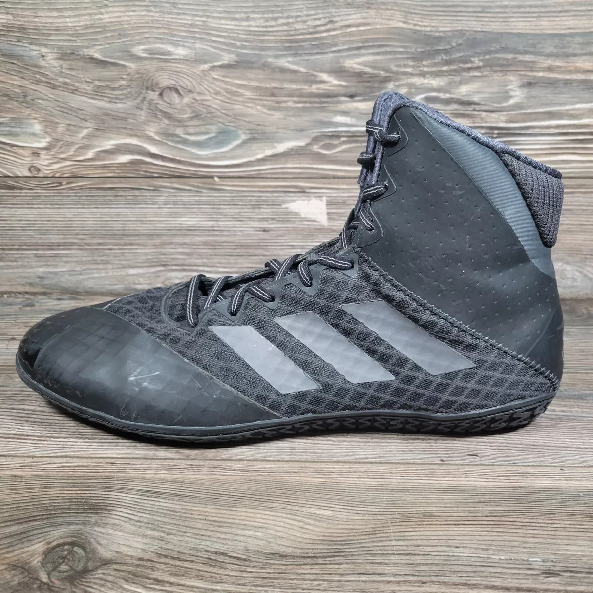 Adidas Mat Wizard 4 Wrestling Shoes Mens Size 13 Black Lace Up Ankle High  Top