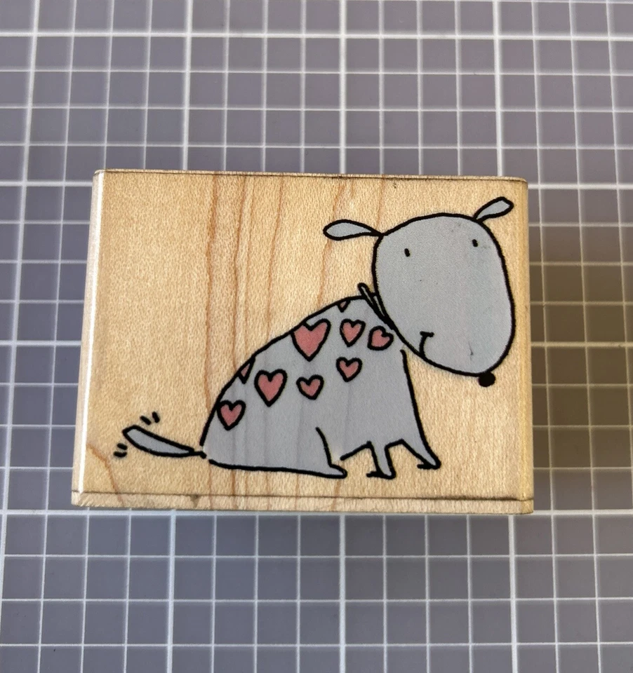 Estampida de goma amor cachorro perro sello de goma David Walker corazones lindos 2744D Foto 2 de 4