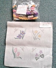 Hand Painted Needlepoint Canvas flowers Featheridge