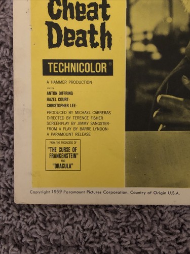 THE MAN WHO COULD CHEAT DEATH Original #8 Lobby Card - 1959 - Picture 2 of 6
