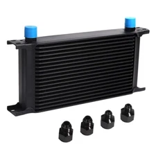 Oil Cooler 19 Rows 10AN Stacked Plate Transmission Engine Cooler Universal Black
