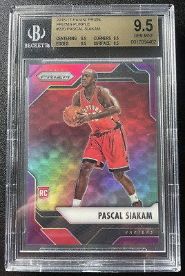 2016-17 Panini Prizm Purple Prizms Jersey #43/75 Pascal Siakam BGS 9.5 1/1