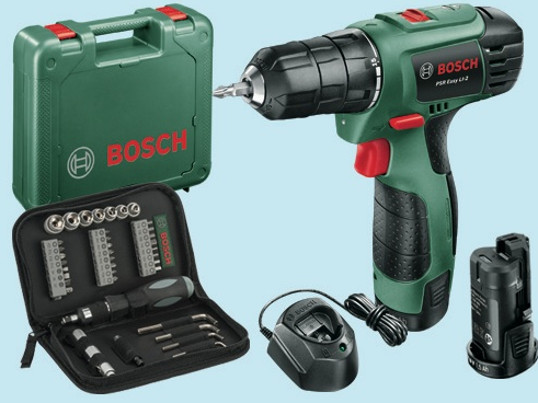 BOSCH TRAPANO A BATTERIA PSR EASY Li-2 KIT AVVITAMENTO 38 PZ