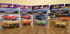 Four. Johnny Lightning 1972 AMC Javelins - Green, Black, Red, Silver. 4Cars .