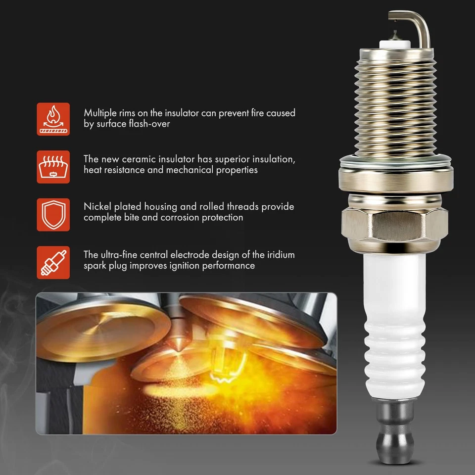 8x Red Ignition Coils + 16x Double Iridium Spark Plug Kit for Mercedes-Benz S430 - Image 4 of 4