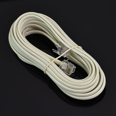 Conext Link RJ11 6P4C Modular Telephone Extension Cable Phone Cord Line Wire (15