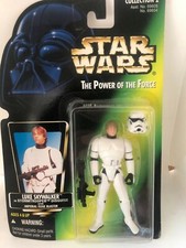 Star Wars Luke Skywalker Stormtrooper Disguise Green Card POTF ships fast
