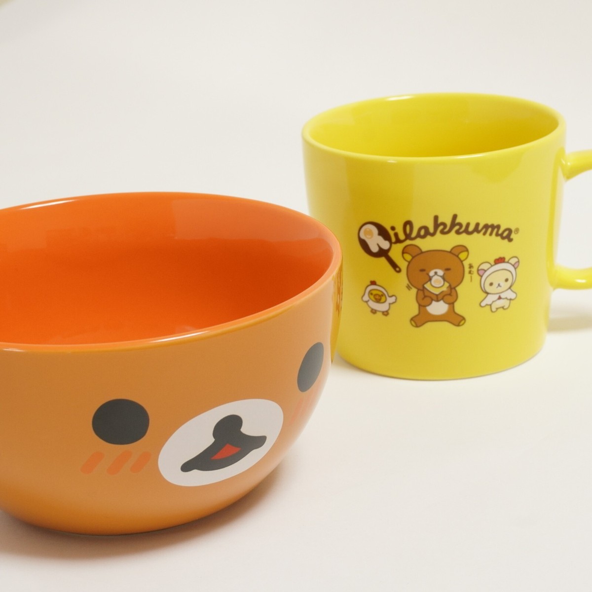 Rilakkuma Korilakkuma Lawson 2012 Mug Cup Yello & 2016 Bowl Dish