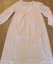 Vintage Barbizon Sz M Embroidered Cotton Lace Long Nightgown Long Sleeve USA NWT
