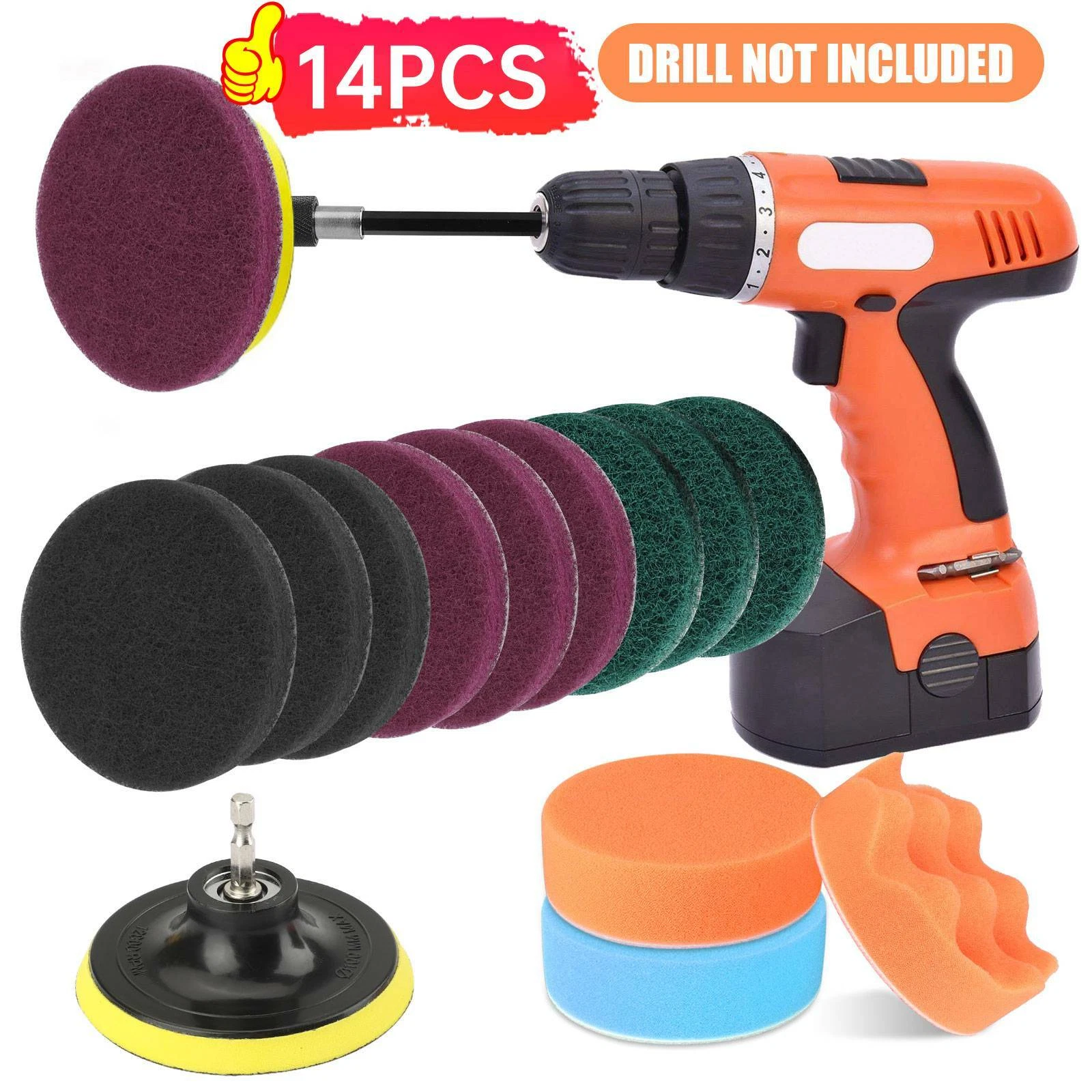 High Quality Car Buffing Pads Kit - 14pcs 4 Inch Polishing Sponge Waxing Foam