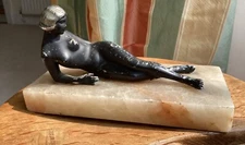 original rare 1930s art deco reclining nude statue by Joseph Lorenz