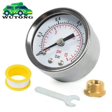Fuel Pressure Gauge 0-15 PSI Carburetor For Holley Edelbrock Quickfuel Dry 1.3"