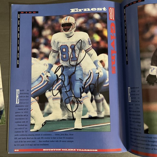 Houston Oilers 1993 signed yearbook, Warren Moon Autographed Photo 8x10 - Picture 8 of 12