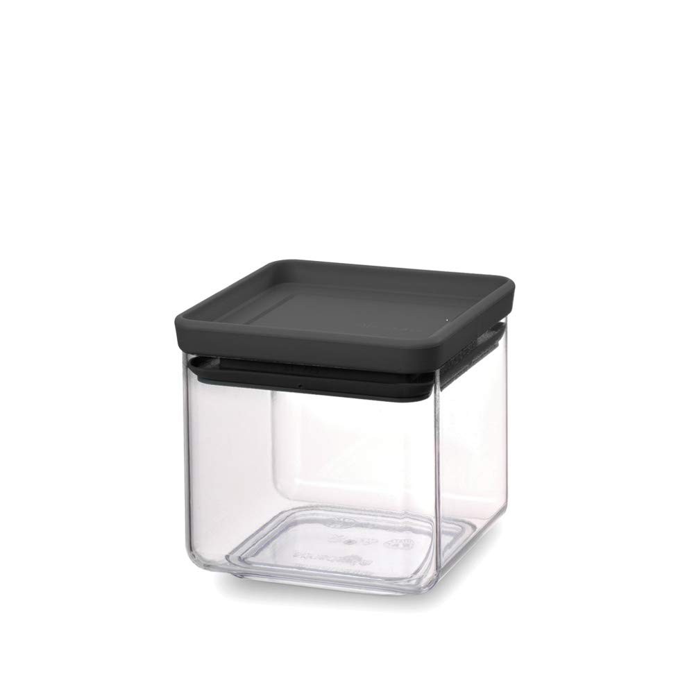 Brabantia Tasty+ Stackable Square Canister 0.7 L, Dark Grey dQG7