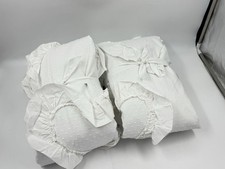 New Set/2 Pottery Barn Kids Heart Ruffle Blackout Curtains 44x96 White