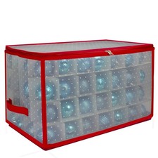 Northlight 20.5" Transparent Zip Up Christmas Storage Box- Holds 112 Ornaments