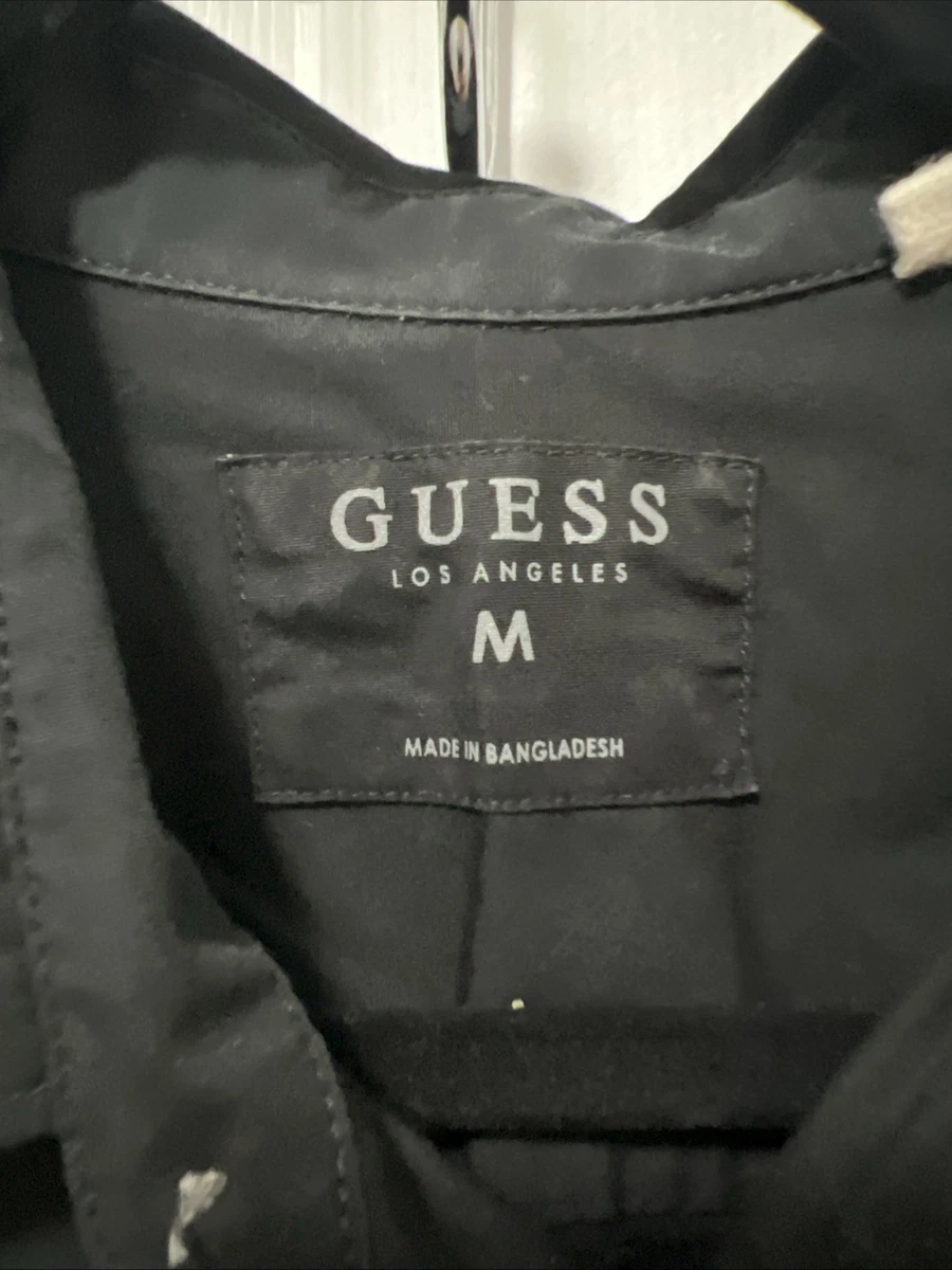 Camisa con botones GUESS Denim Los Angeles 81 para hombre mediana utilitaria