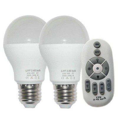 6W E27 Smart LED Light Bulbs Dimmable with 2.4GHz Wireless 3-Zone Remote Cont...