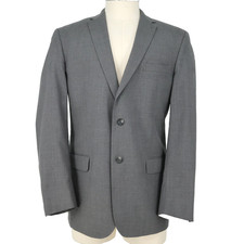 Jos A Bank Joseph Sport Coat Mens 44L Gray Wool Slim Fit Lined Blazer Jacket
