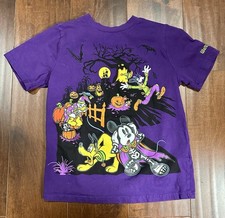 Kids Walt Disney World Purple Mickey  Friends Halloween Tee Size Large 10 - 12