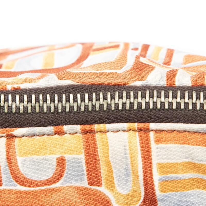 Prada Canvas Leather Shoulder Tote Bag Brown Beige Blue Women Used Authentic thumbnail 4