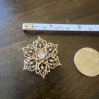10k Rose Gold Earth Mine Diamond Flower Broach Pendant 4 Grams Vintage Antique — photo 2