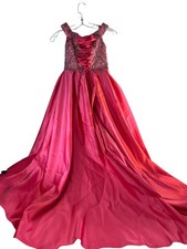 Beautiful Girls Dress Off Shoulder Gems Lined Pink Padgett Party Formal Size 7/8