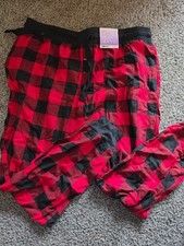 stars above Red Black Buffalo Plaid Pajama Pant Joggers Size Xl
