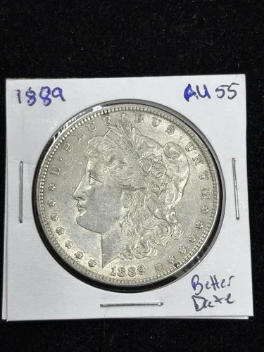 1889 Morgan Silver Dollar Choice AU++ Better Date, Crusty Old Skin
