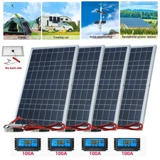 30W Solar Panel Trickle Charger 12V Solar Battery 100A W/ Controller Maintainer