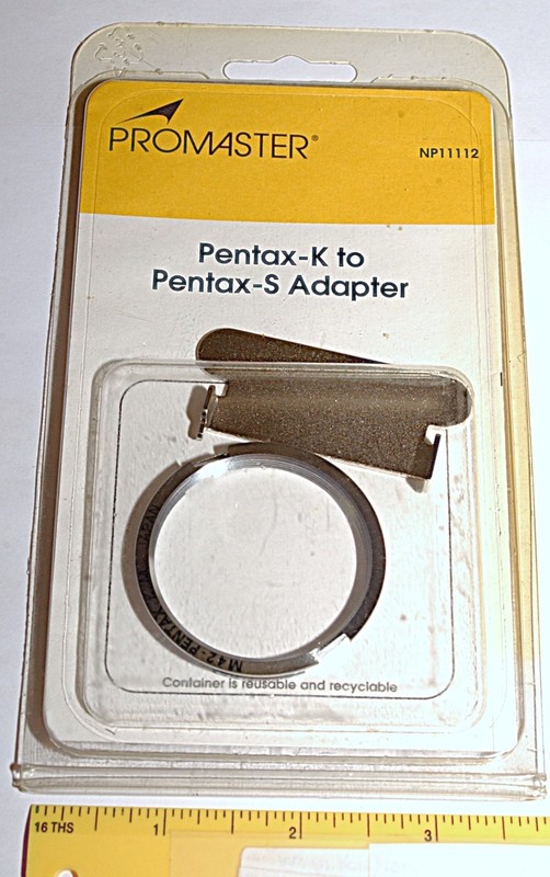 NEW Promaster Pentax-K mount to Pentax-S M42 screw lens Adapter for K1000 LX MZs