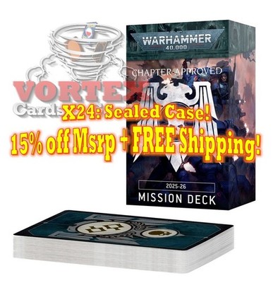 (CASE 24ct) Warhammer 40k Chapter Approved: Mission Deck / Pack Cards 2025-26
